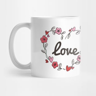Adorable & Cute Love Flowery Flowers Love Heart Mug